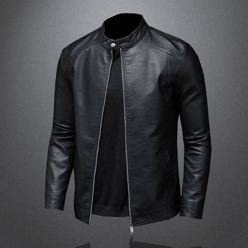 Veste en Cuir pour Homme Décontractée Motard