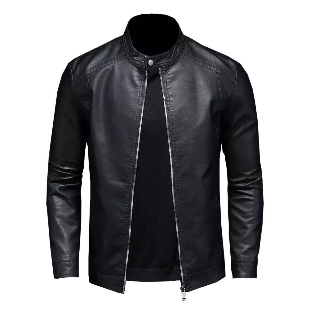 Veste en Cuir pour Homme Décontractée Motard