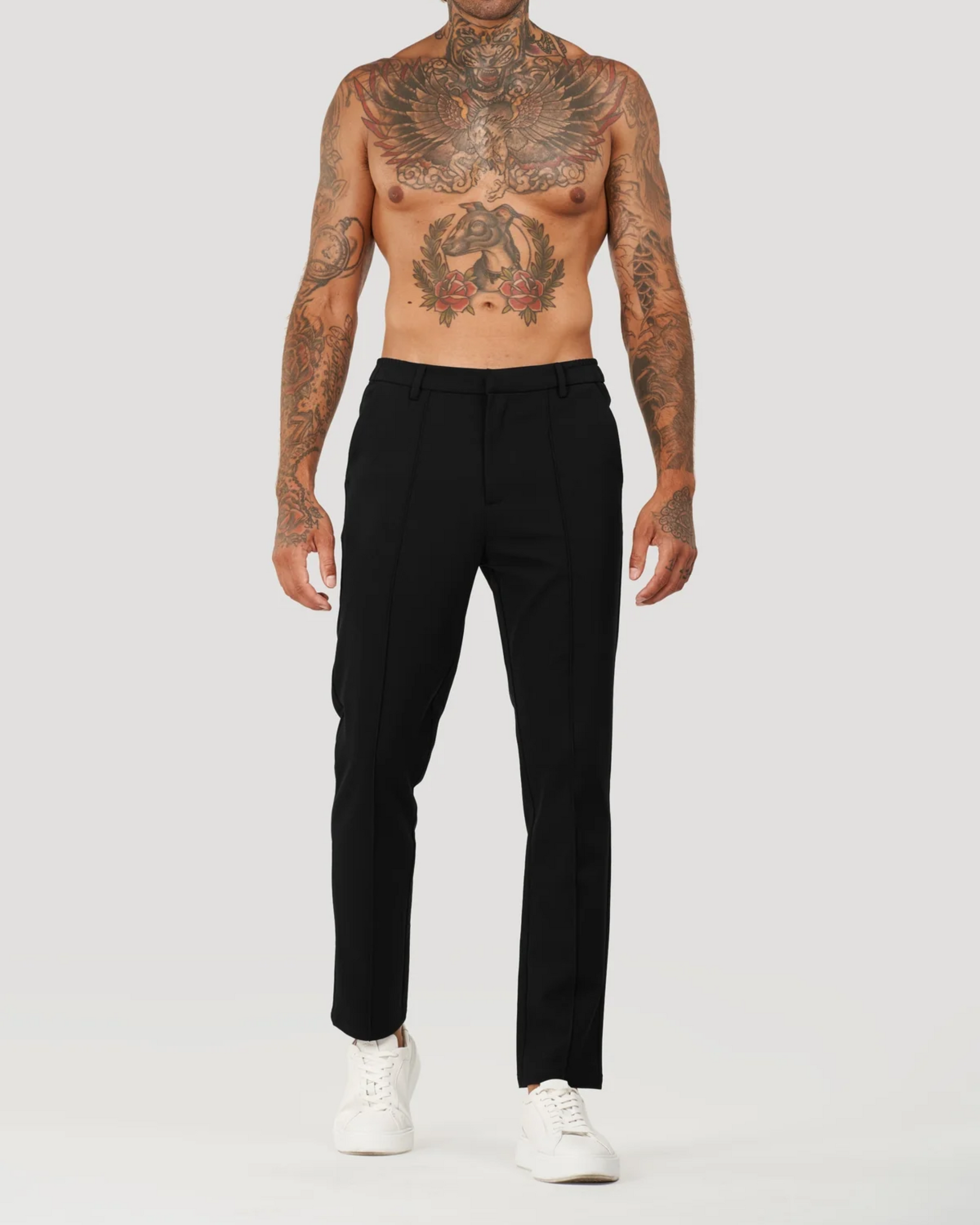 Pantalon de Costume Homme en Tailleur Capri [Tissu Premium]